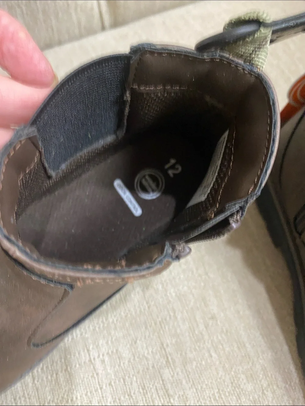 wonder nation NWT Brown Kids Chelsea Boots  with Black Elastic / Sz 12